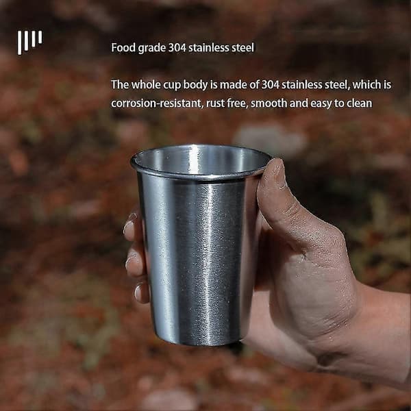 304 Rostfritt Stål Metallkopp Ölkoppar Vitvinsglas Kaffemugg Drickande Kaffe Te Mugg Set