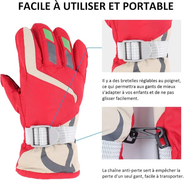Barnehansker for jenter og gutter, vanntette skihansker for snowboard for Ch