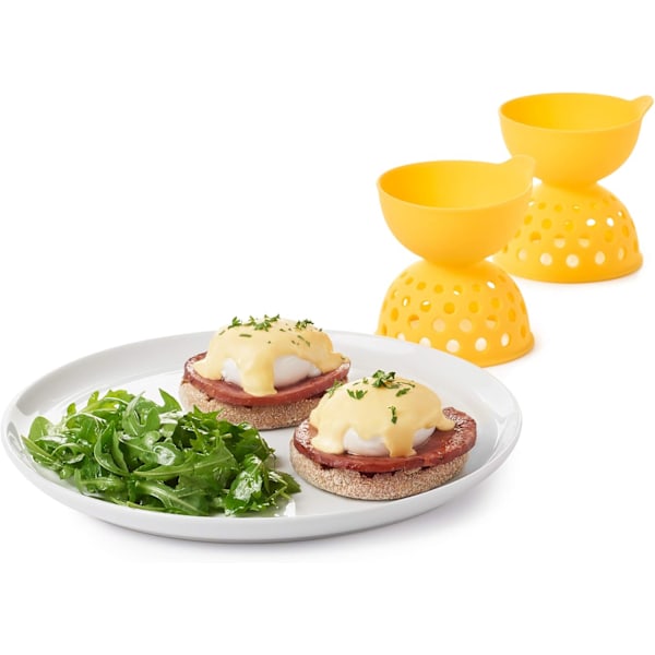 Äggkokare, pocheringsset, 2 delar, gul