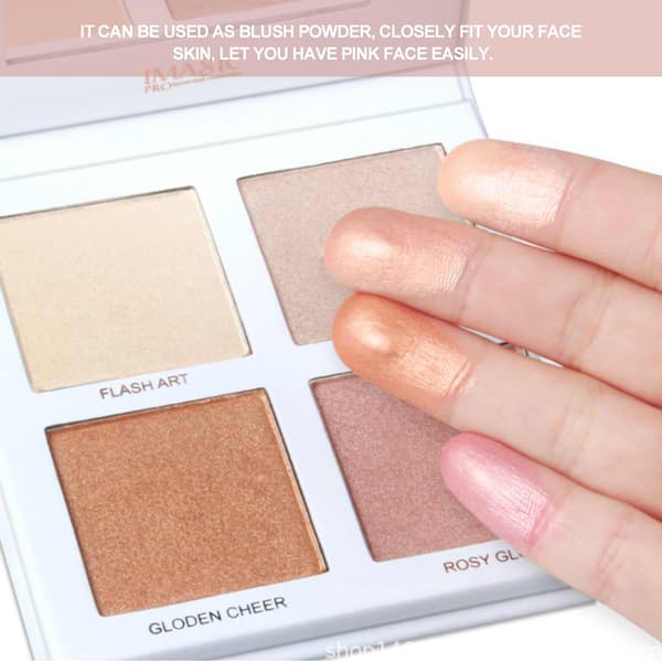 4 farger Highlighter Powder Face Contour Bronzers Brightening Concealer Makeup Tool