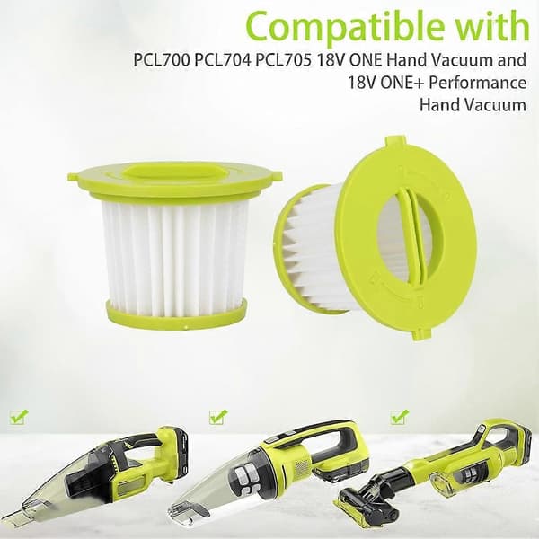 5 stk. vaskbare erstatningsfiltre til Ryobi 18V ONE+ PERFORMANCE HÅNDSTØVSUGER PCL704K, PCL705K, PCL705B, PCL700