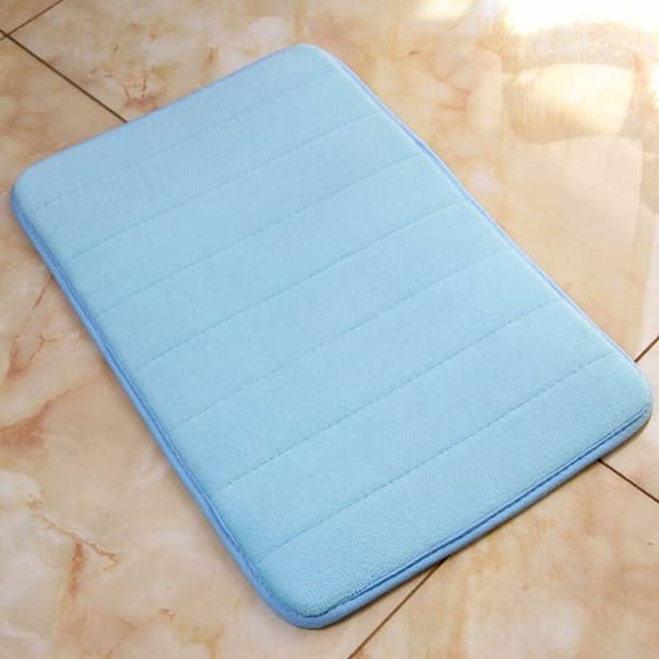 Non-slip memory foam bathroom mat for bathroom, microfiber (sky blue, 40 x 60 cm)-