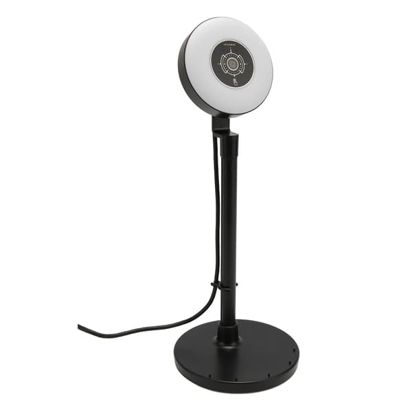 HD Webcam with Adjustable Light, Built-in Microphone, USB HD 1080P Autofocus Webcam with Extendable Pole, Black Autofocus