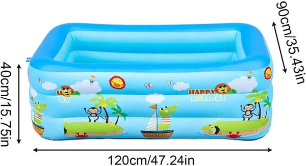 Oppblåsbart basseng for barn, stort, sammenleggbart, bærbart, UV-bestandig 130 cm 130 Cm