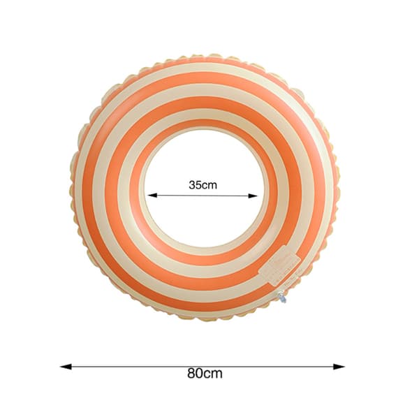 Sommer Retro Stribet Tyk Oppustelig Badering - Orange - 1 stk