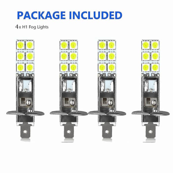 4-pakning H1 6000k Superhvite 80w LED-frontlykter Tåkelys Kjørelys