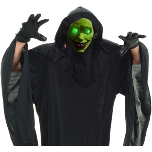 Roliga masker för vuxna Halloween Latex Halloween Mask Halloween Masker Skrämmande 3D Skalle Huvudmask Green (Glowing) 22x18x7cm