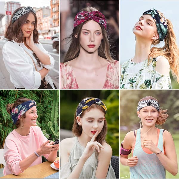 Sæt med 4 stk. damehårbånd Boho Floal Style Kryds Hovedbøjle