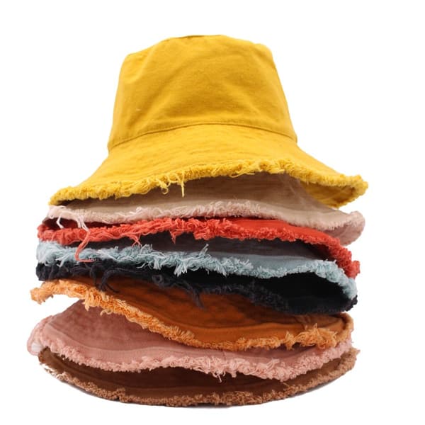 Solhatte til kvinder Sommer Casual Bred Skygge Bomuld Bucket Hat Strand