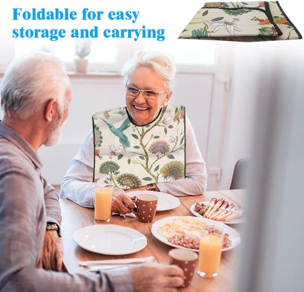 Smekker for voksne, vanntette vaskbare, klesbeskyttelse for måltider, elegant hjelpemiddelforkle for kvinner