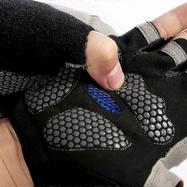 Antislip Stødabsorberende Åndbare Halvfingerhandsker til Mænd Halvfinger Cykelhandsker Åndbare Cykelhandsker