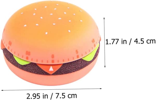 Restaurangtimer Kökstimer Portabel Köksmatlagnings Nedräkningspåminnelse för Matlagningsaccessoar Burgerform Timer Plast