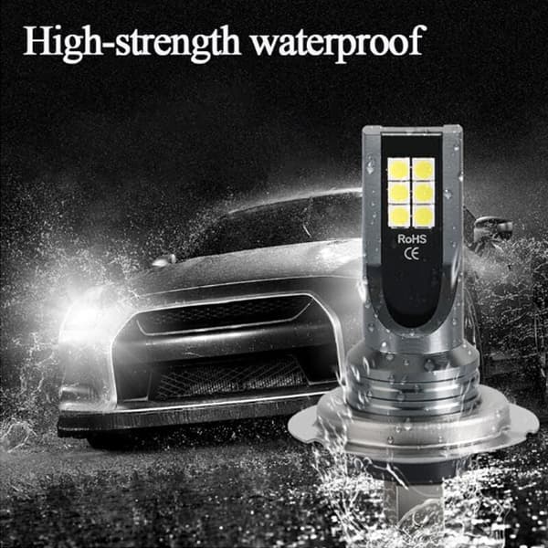 LED H7 Pære 12V DC - Hvit 6500K - Kompatibel med Bilfrontlykter Halogen Xenon Erstatningssett