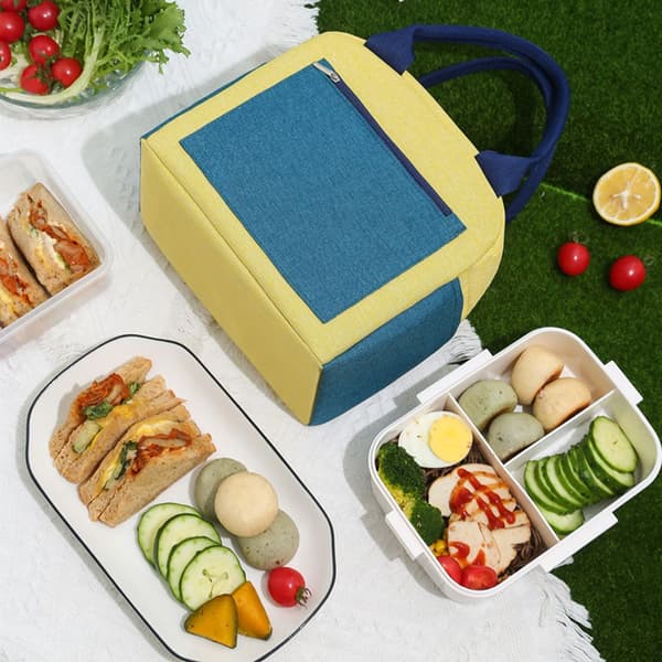 Lunch Bag with Thermal Insulation, Yellow, Waterproof, Moisture-proof, Durable, Healthy