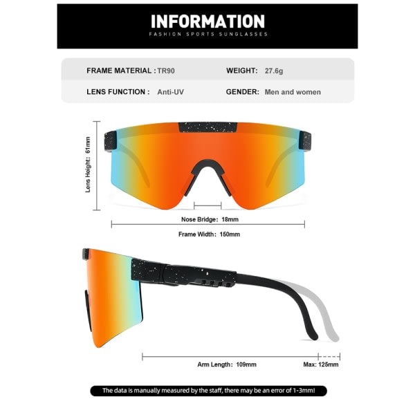 Unisex Cykelglasögon Solglasögon Sportglasögon UV-skydd