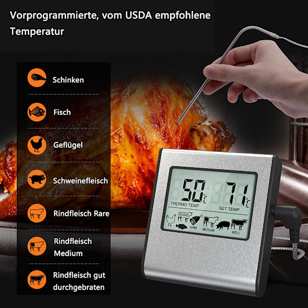 Digitalt stegetermometer ovntermometer kødtermometer