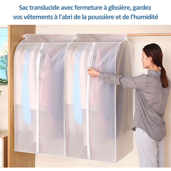 1/2 läpinäkyvä vaatepussi, suuri kapasiteetti, 50 x 100 x