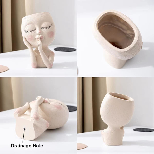 Face Planters - Head Planter Pot, Succulent Planters, Face Flower