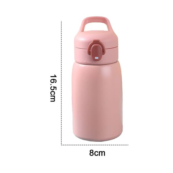 Mode Isoleret Flaske Kontrastfarve Bærbar Bombe Låg Sugerør Pink KLB