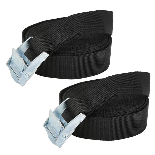 2 pcs Tie Down Straps 25mm Zinc Alloy Press Buckle Durable Anti-break Fixed Straps for Bundled Heavy Objects (3 meters)