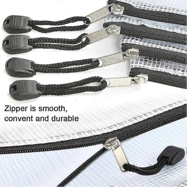 A5 Zipper Bag, Document Bag with Zipper, Transparent Folder, PVC Portfolio with Black Zipper for Folders, Papers, Documents - 10pcs A5