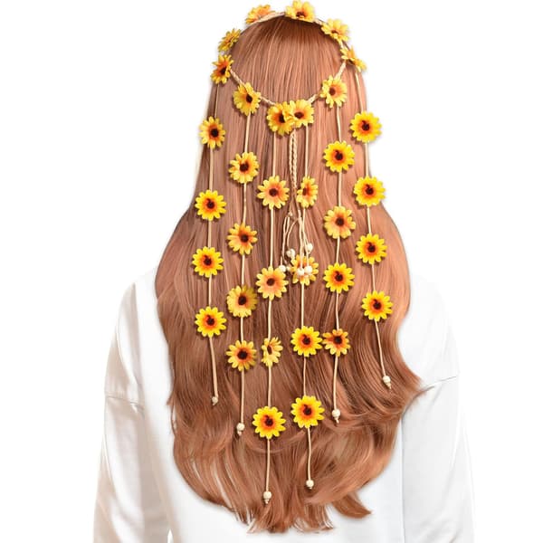 2 st blommig hippie-pannband blomsterkrans sommar solros hår