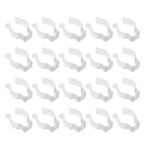 20 stk. U-klemmer Holder til LED-lampe Rustfrit stål Lampeholder Støttebeslag (Hvid)