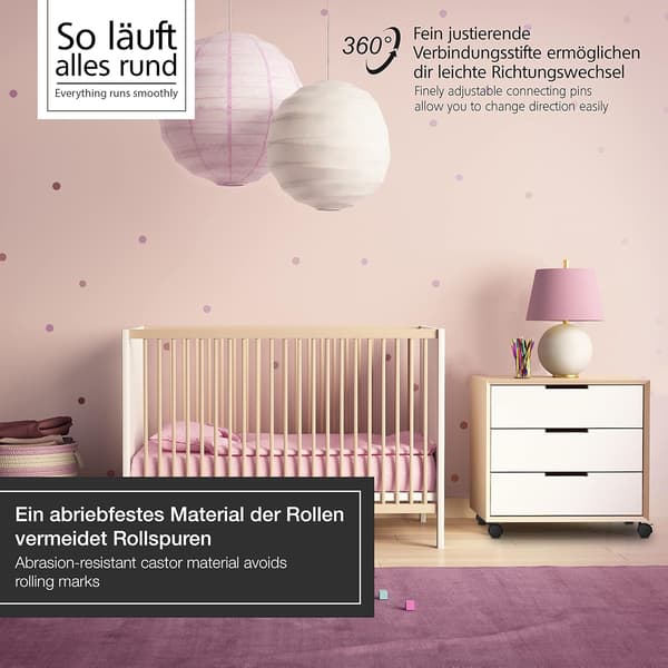 Set med 4 möbelhjul 40 mm - transporthjul med broms u