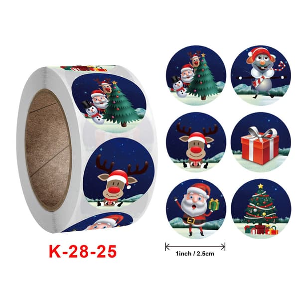 2000 st God Jul Presentlåda Rund Etikett Julklapp, ZQKLA
