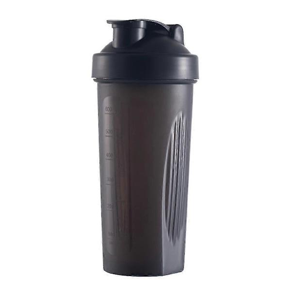600 ml:n proteiinijauheshaker-kuppi, kuntoilu, urheilu, vesikuppi, pirtelön sekoituskulho - VÄRI: musta