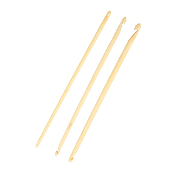 3-pack crochet hook set, various sizes, double-ended, non-slip, bamboo, Tunisian crochet hook for knitting and sewing