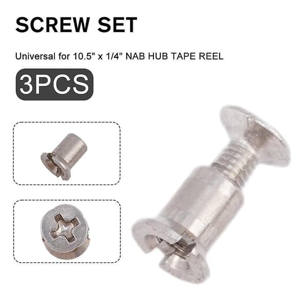 3x ruuvisarja NAB HUB 1/4  \" KELAT 10,5  \" AMPEX TEAC RMGI STUDER REVOX