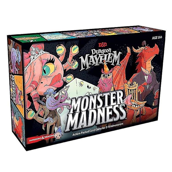 Brädspel Kort Dungeon Mayhem Chaos Dungeon Helt på engelska Galet Monster Strategispel [DB] Svart Black 16*11*3.5cm