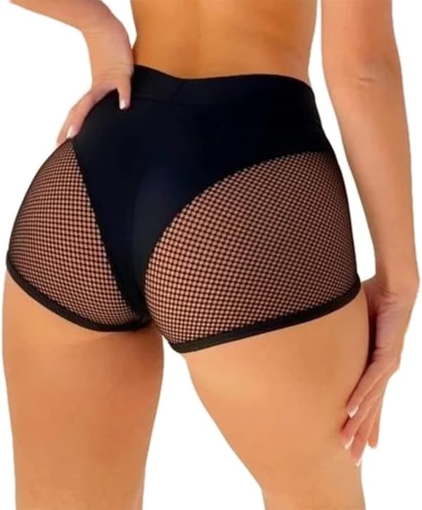 Dam Cut Out Yoga Shorts Scrunch Booty Byxor Hög Midja L L