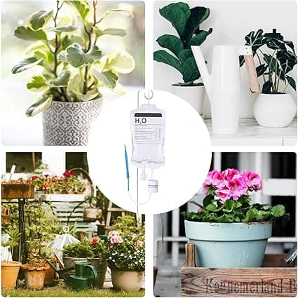 2 Pcs Plant Life Support, Plant Watering System with Metal Stake