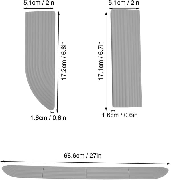 Threshold ramp - 68 × 5 cm - Threshold ramp for robot vacuum cleaner - Rubber ramp - Threshold ramp - Ramp - Threshold plate - Adjustable - Ramp