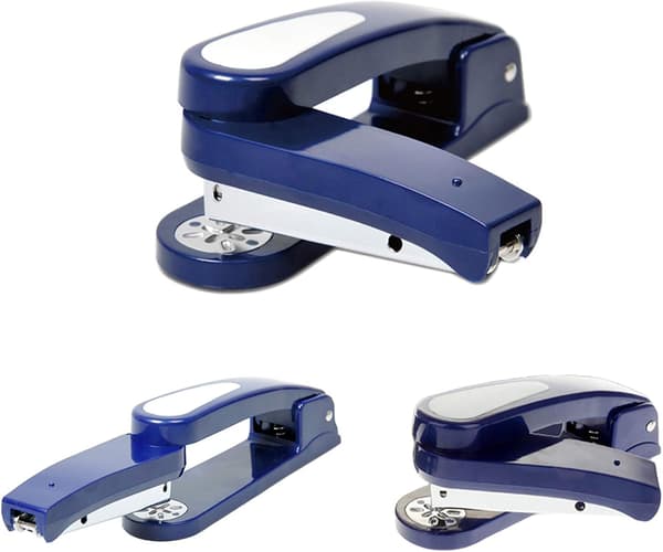 360° Rotating Stapler (Blue), High-Quality Metal Non-Slip and Rust-Proof Portable Stapler for Office, Home, School