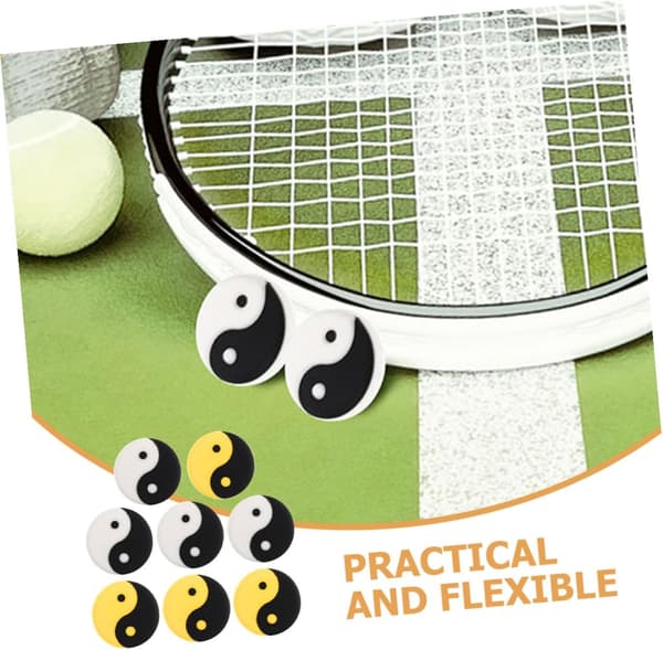 8 stk. tennisracket vibrationsdæmper af silikone, stødabsorberende, elastisk og lang installation, forbedret kontrolkomfort for tennisspillere -