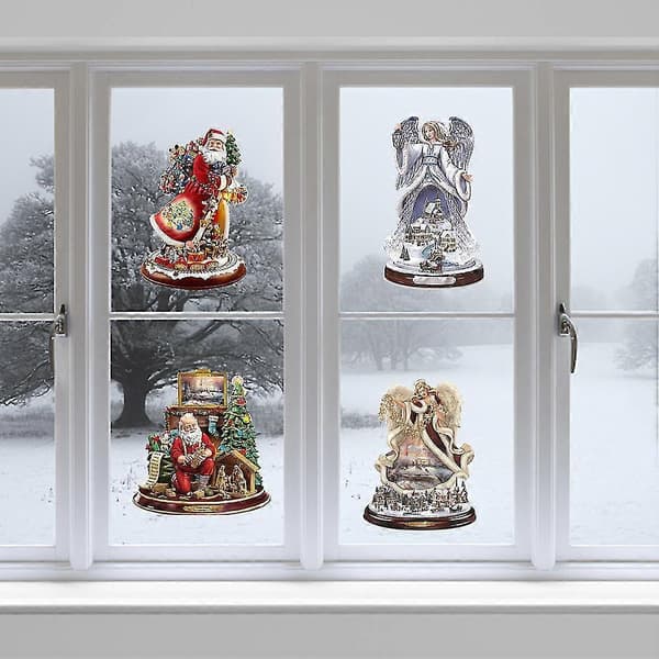 PVC Christmas Window Decorations, Room Decor, 20x30cm, Non-toxic Wall Decals