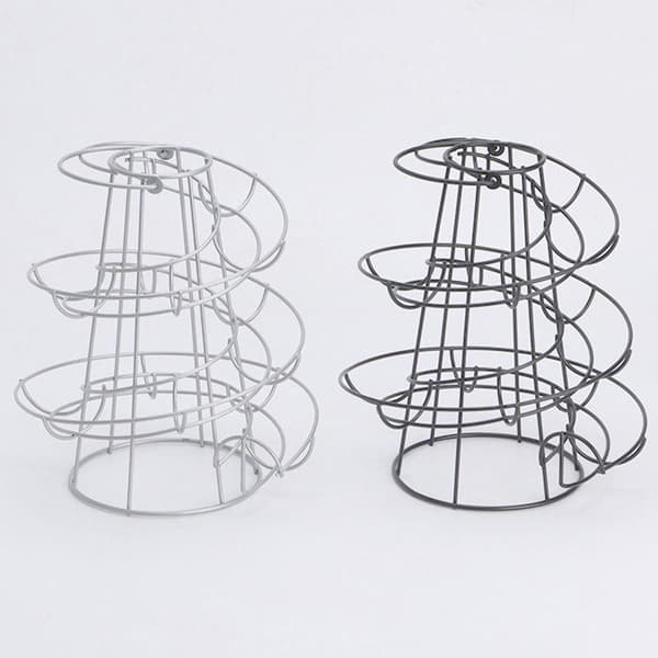Egg Dispenser, Äggspiral i Rostfritt Stål, Spiraldesign, Äggställ Förvaring för ca 30-36 Ägg, Svart 0.35