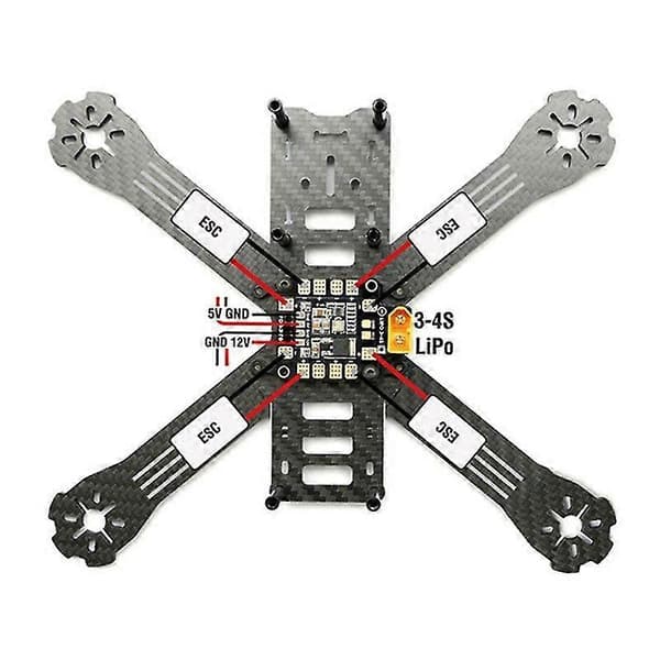 PDB XT60 Drone Strømfordelingskort med W/ BEC 5V 2A 12V 0.5A til RC FPV