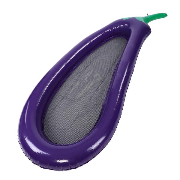 PVC Air Mattress in Eggplant Shape, Floating Bed for Pool and Beach