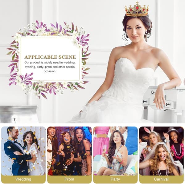 brudekrone bryllupskrone med rhinestone, rund fra legering -