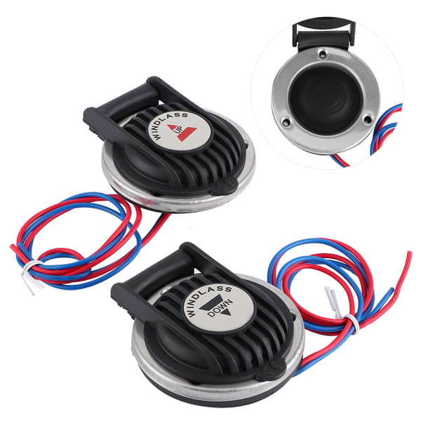 Pair Marine Windlass Foot Switch Deck Compact Boat Winch Up/Down Stainless Steel