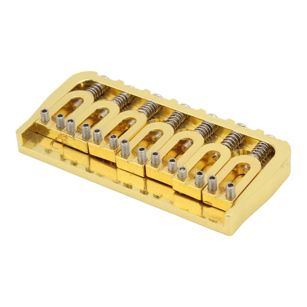 Electric Guitar Fixed Short Bridge Hardtail 7 Strings Through Body Design Non Tremolo Golden