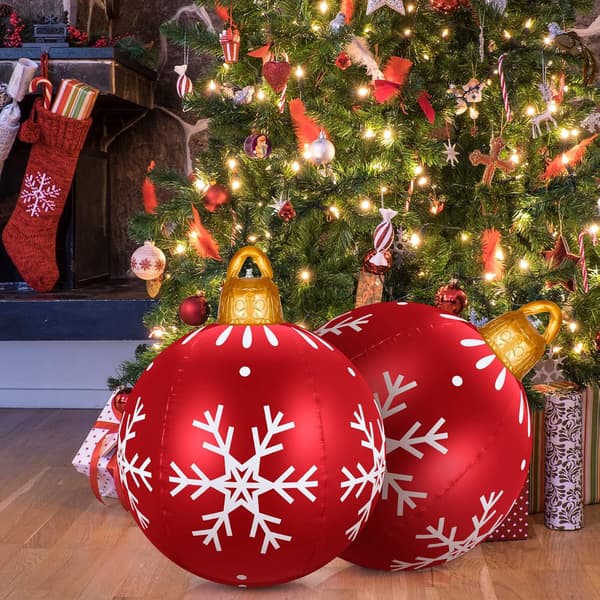 (Snowflake) 60 cm Giant Large Inflatable Christmas Ball PVC Inflatable