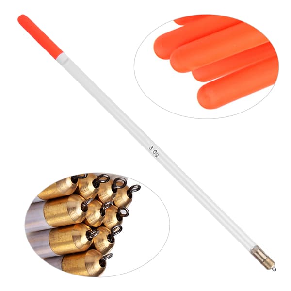 10 stk. holdbare fiskeflåd Bobber Stick Tube multifunktionelt fiskefoder agntilbehørssæt (3.0 gennemsigtig)