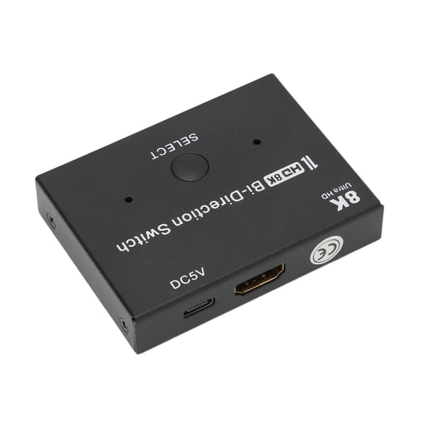 HD Multimedia Interface Switch 48 Gbps 2x1/1x2 Bidirectional Splitter Supports 8K 60Hz/30Hz 4K 120Hz/60Hz