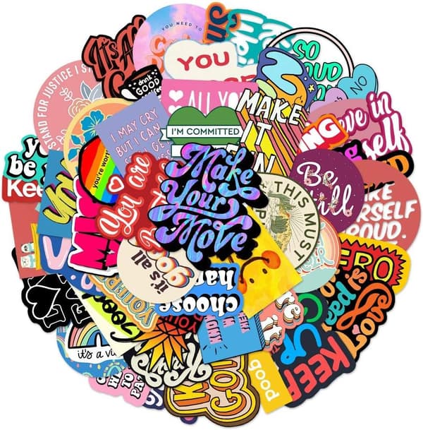 Inspirational Stickers, 50 Sheets Vinyl Stickers for Laptop