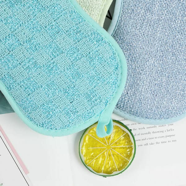 Sæt med 8 vaskbare karklude, antibakterielle, genanvendelige, mikrofiber skrubbesvampe, svamp, dobbeltsidet svamp